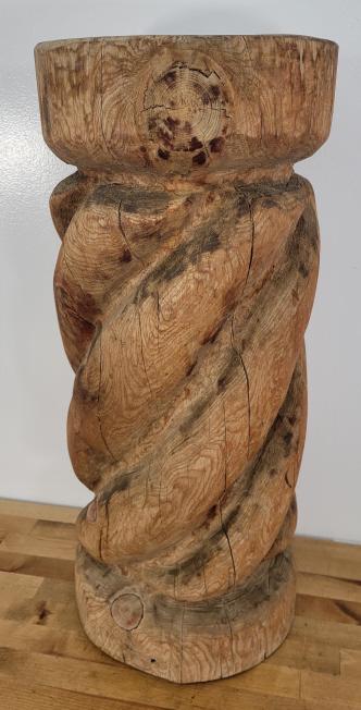 Large Antique Carved Wood Pedestal (1 of 5)