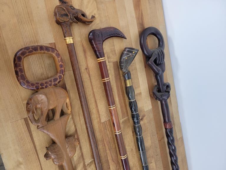 Grouping of African Folk Art Walking Sticks (1 of 13)