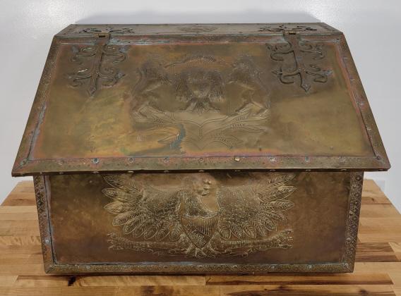 18th Century English Slant Top Brass Fire Box (1 of 14)