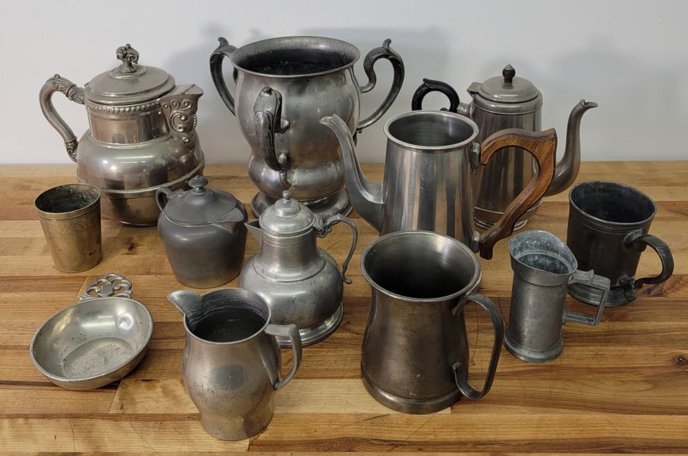Estate Grouping of Antique Pewter (1 of 18)