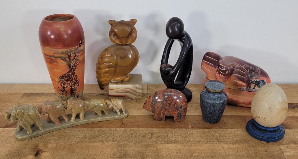 Assorted Grouping of Carved Stone Objects (1 of 13)