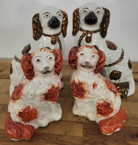 4pc Lot of Staffordshire Porcelain Dogs (1 of 13)