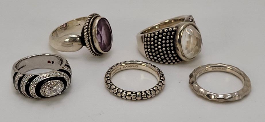 Grouping of 5 Sterling Silver Rings (1 of 12)