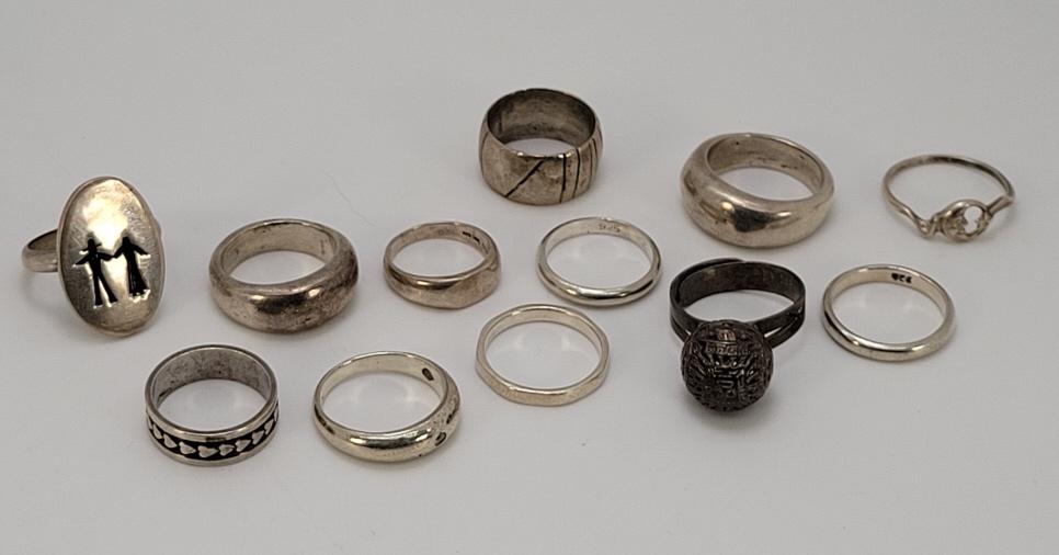 12pc. Assorted Sterling Silver Rings (1 of 7)