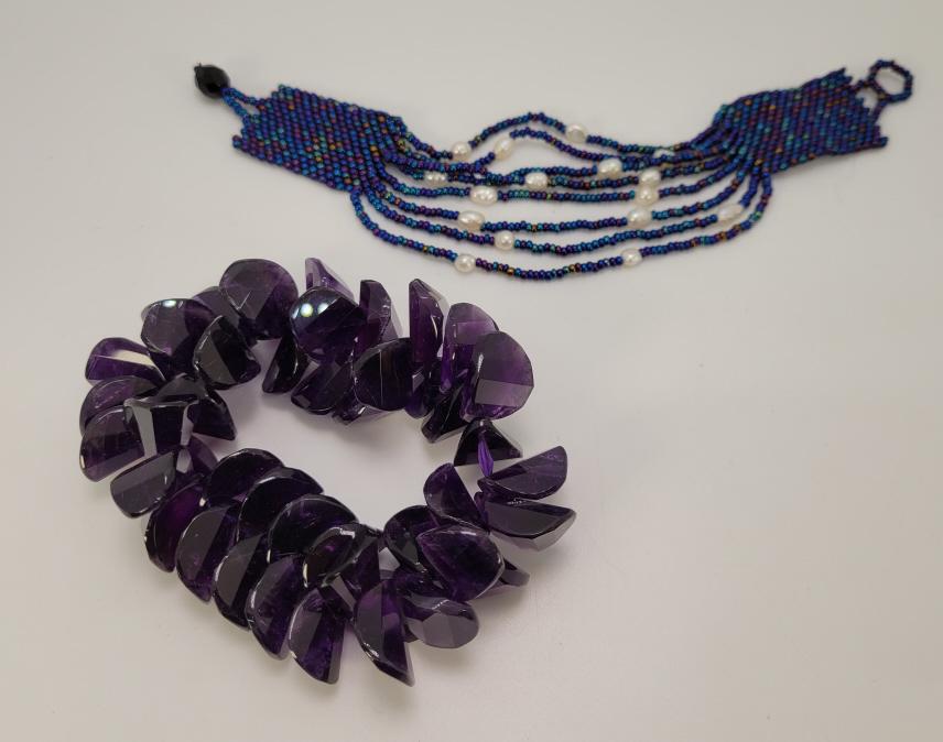 Pair of Amethyst & Glass Bead Necklaces (1 of 8)