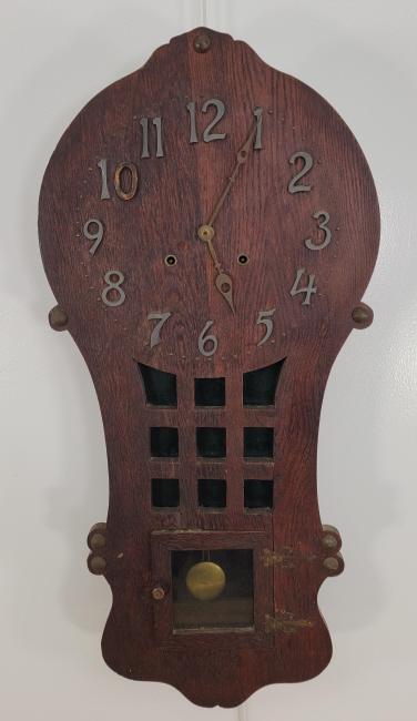Antique Arts & Crafts Mission Style Wall Clock (1 of 13)