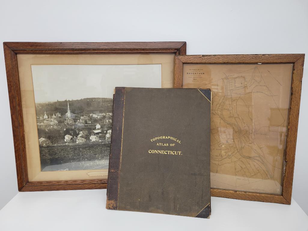 Grouping of Antique Naugatuck CT Maps & Atlas (1 of 12)