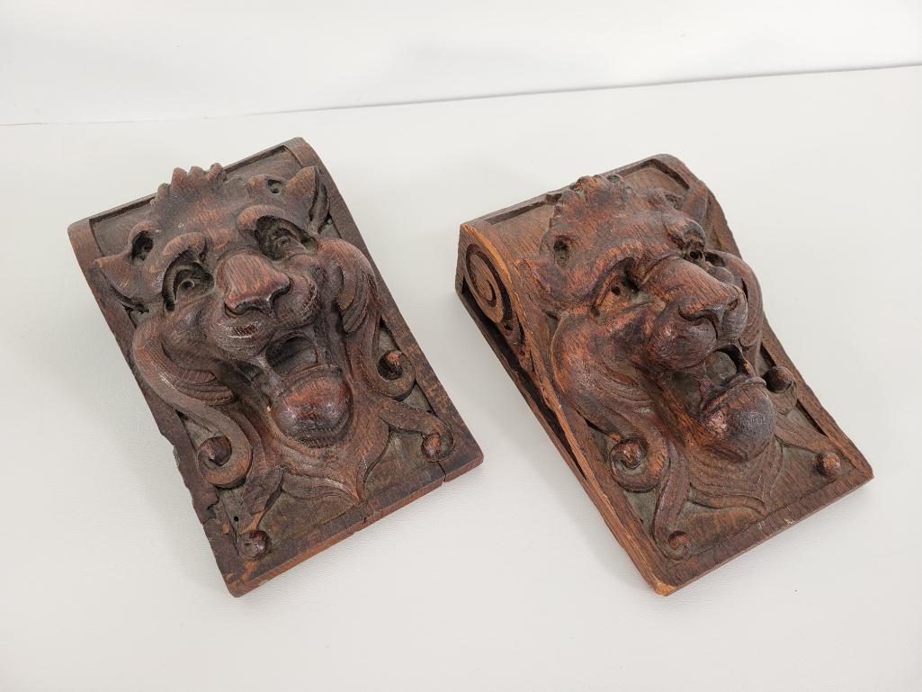 Pair of Carved Wood Architectural Details (1 of 5)
