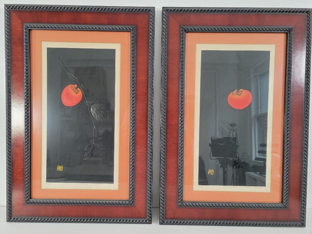 2pc Maki Haku (Japan, 1924-2000) Persimmon Branch (1 of 11)