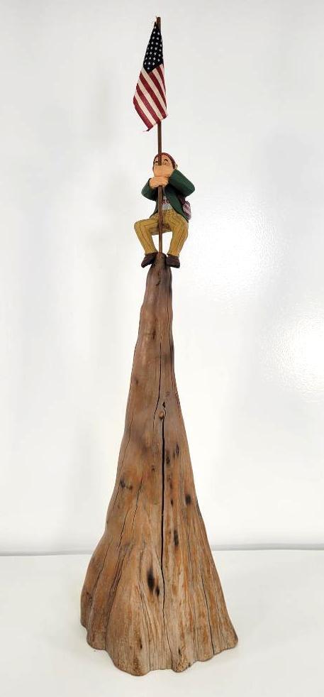 Wooden Folk Art Sculpture - "Mountain Climber" (1 of 8)