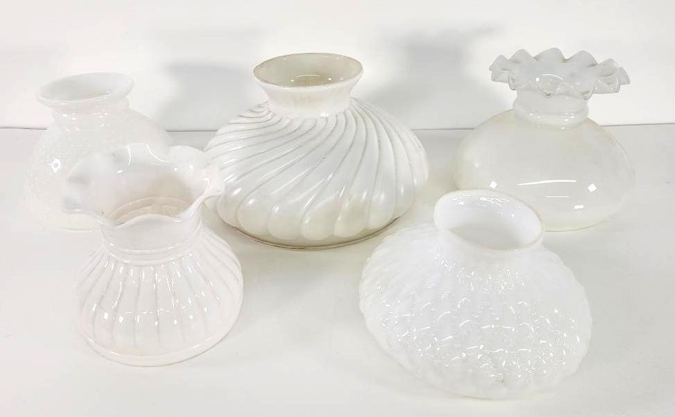 Vintage & Antique Oil Lamp Shades - Lot #1 (5pc) (1 of 6)