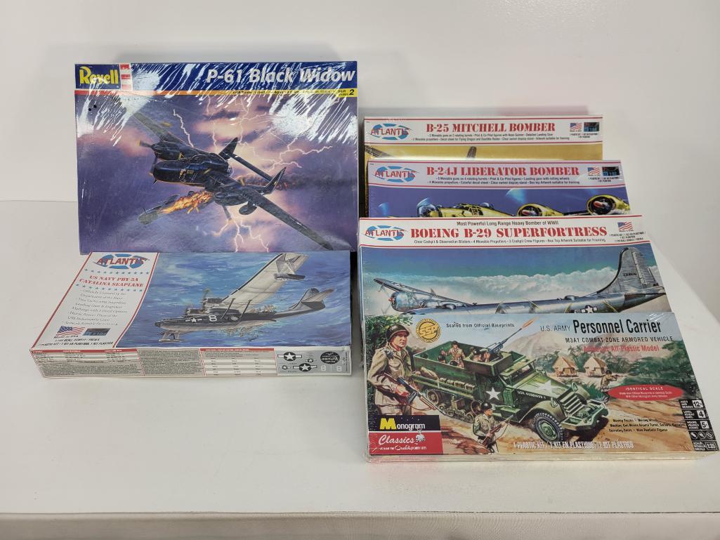 6pc Vintage Model Kits Estate Collection -Lot #15: Description: This lot includes a grouping of vintage model kits taken directly from a massive estate collection. The kit ages, types and makers vary. Each of these model kits are sealed. We did not in