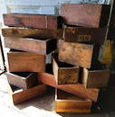 15pc Lot of Antique Wooden Crates