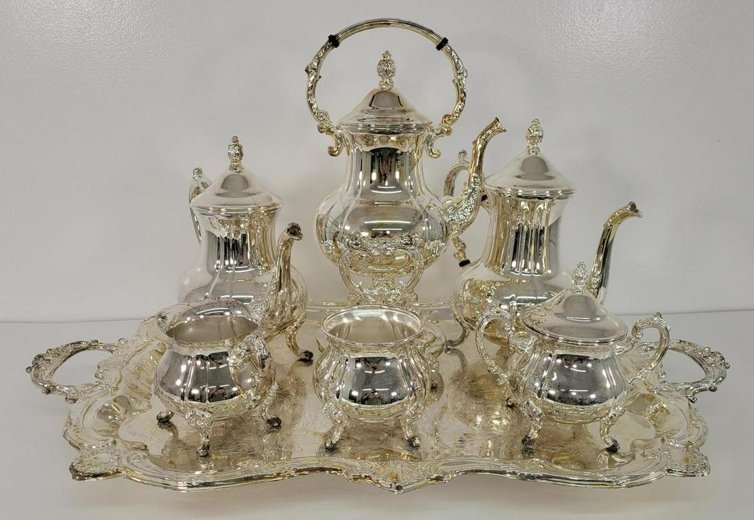 Silver Plated 8 pc Tea Service (1 of 13)