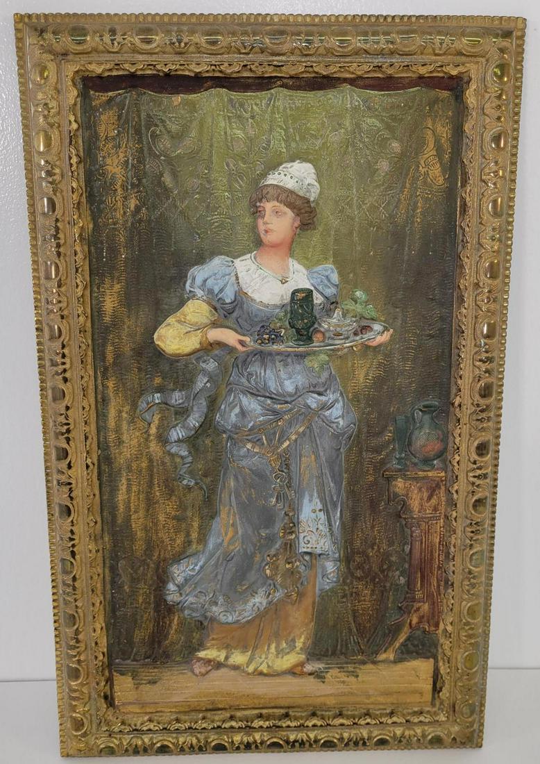 Bradley & Hubbard Painted Cast Iron Wall Plaque (1 of 6)