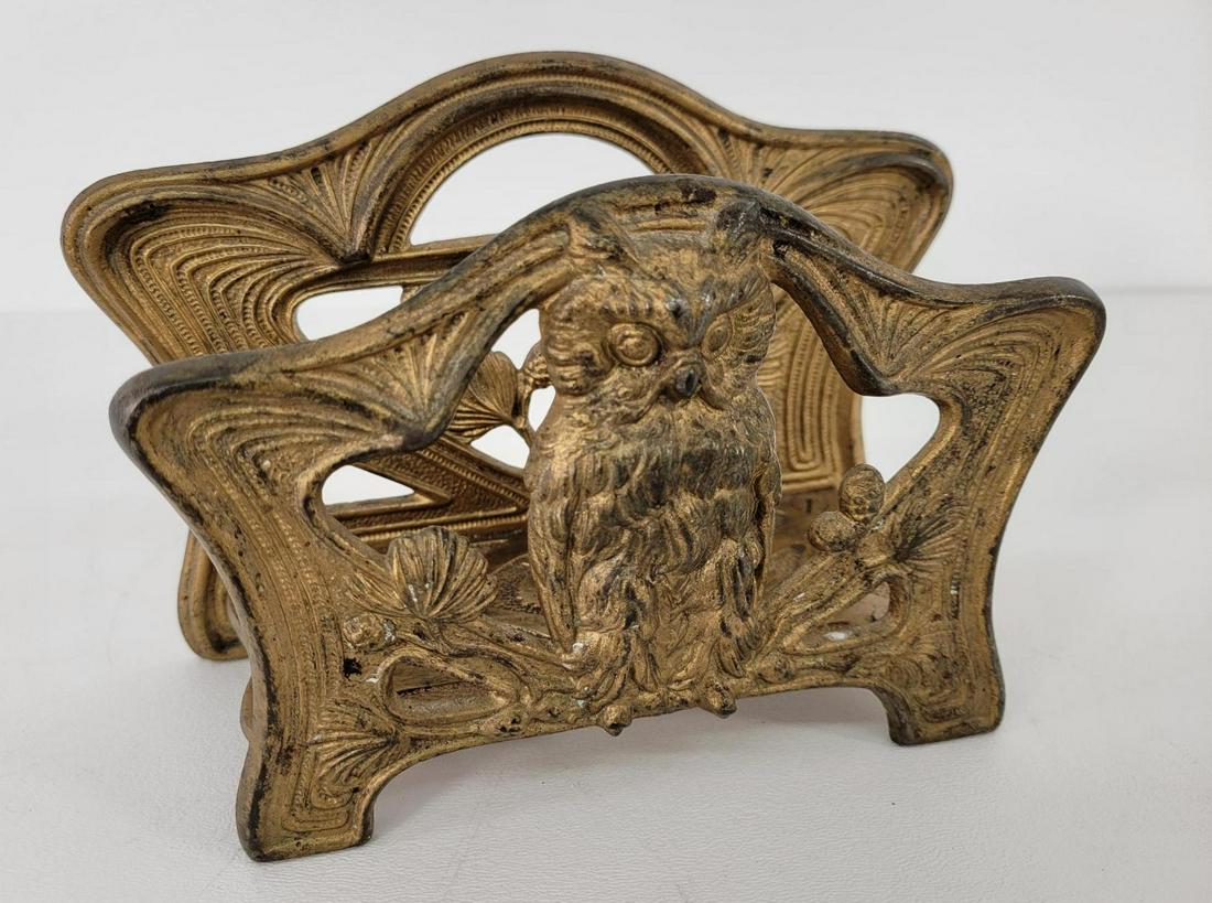 Bradley & Hubbard Gilt Cast Owl Letter Holder (1 of 9)