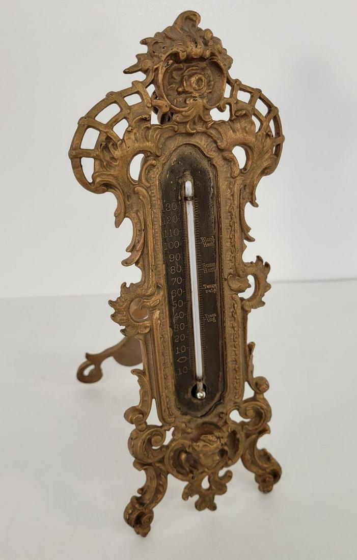 Bradley & Hubbard Gilt Cast Table Top Thermometer (1 of 8)