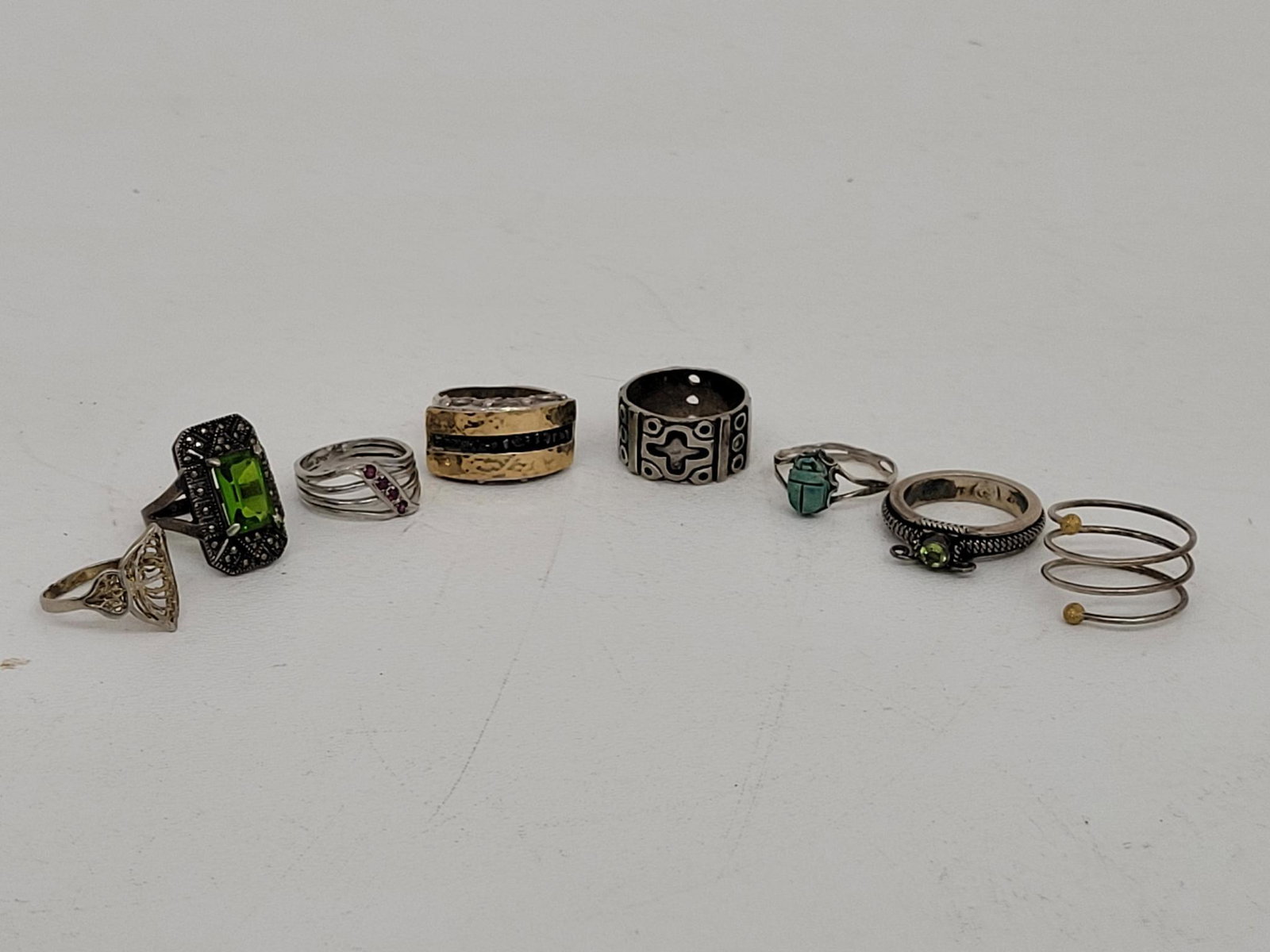 8pc. Vintage Estate Lot of Sterling Silver Rings (1 of 9)