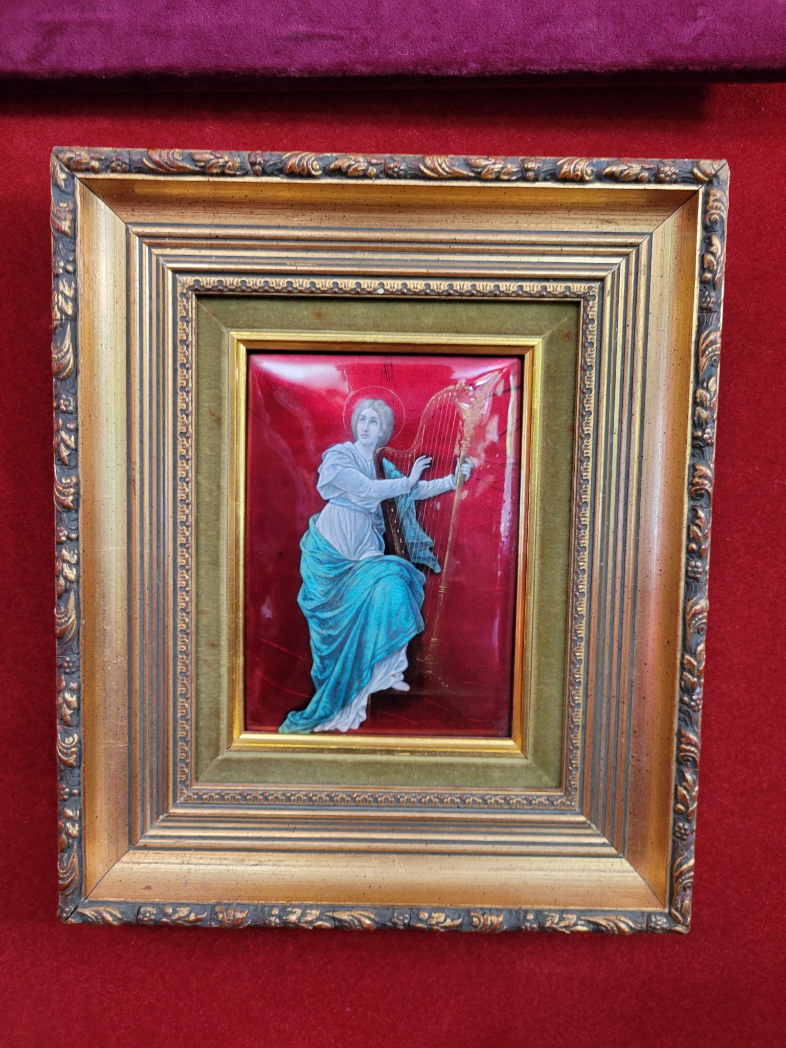 French Gilt Framed Enameled Copper Plaque (1 of 6)