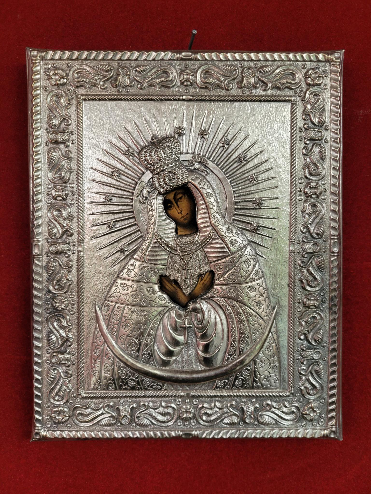 19th C. Russian Silver Over Wood Icon (1 of 10)