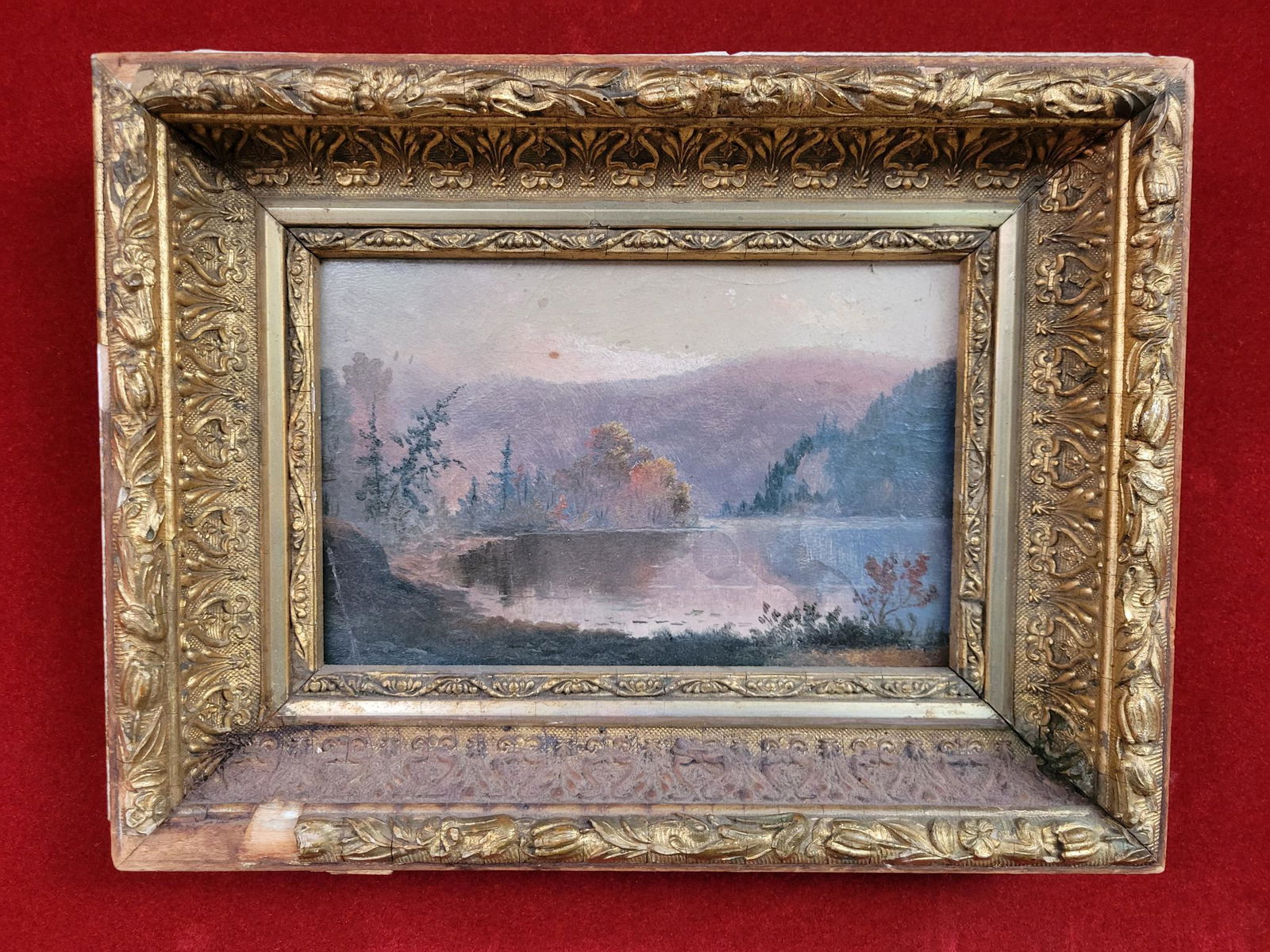 Small Antique Oil on Board in Gilt Frame (1 of 3)