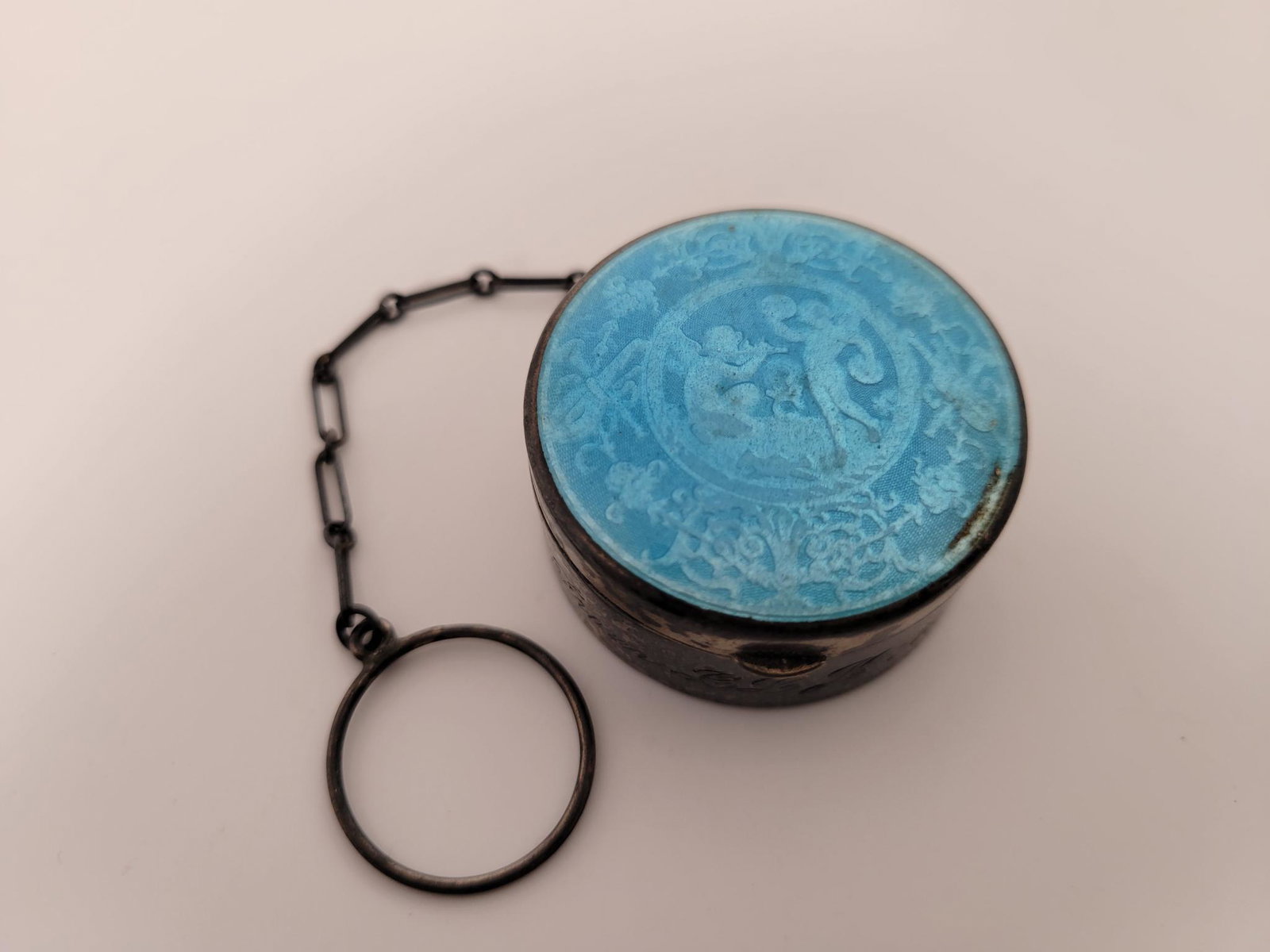 Antique Enameled Sterling Silver Pill Box (1 of 8)