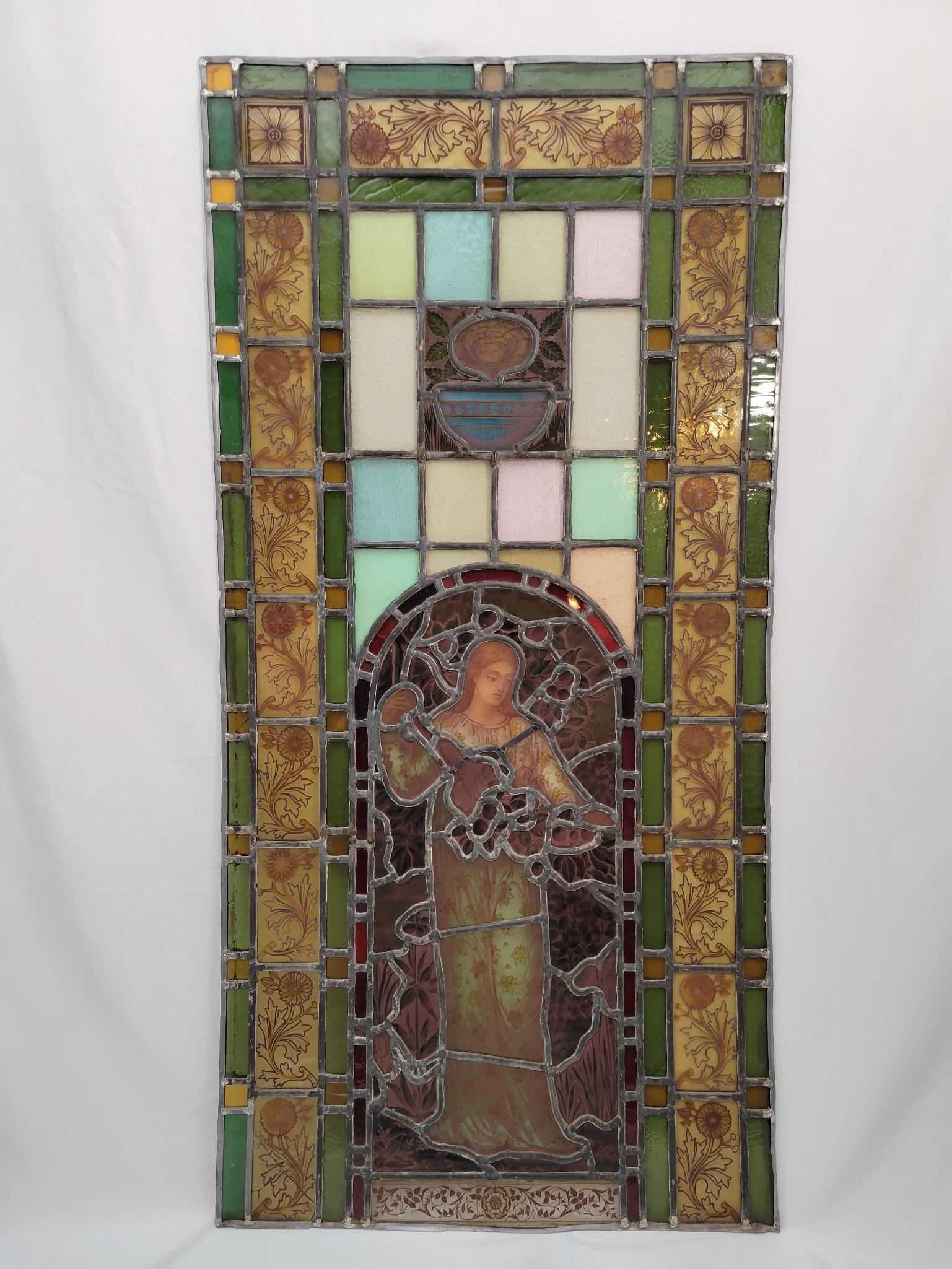 Antique Leaded Stained Glass Window Panel (1 of 13)