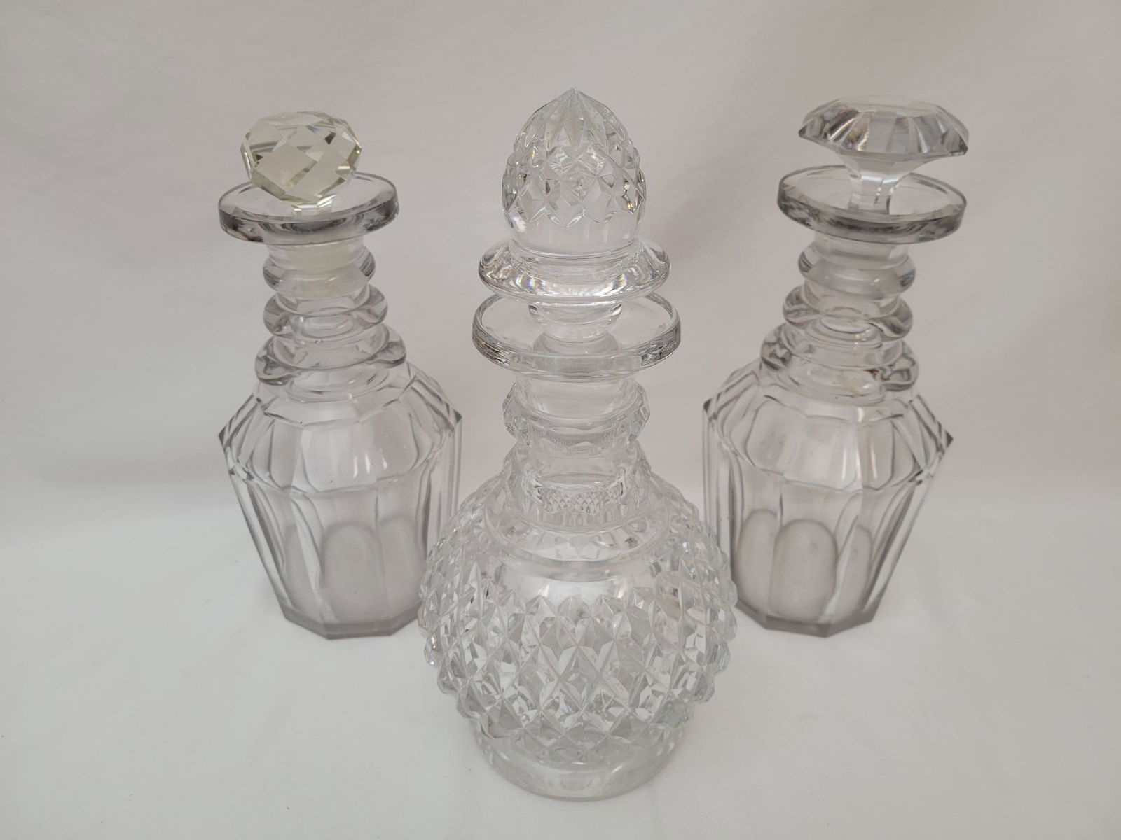 Three (3) Antique Cut Crystal Decanters (1 of 8)