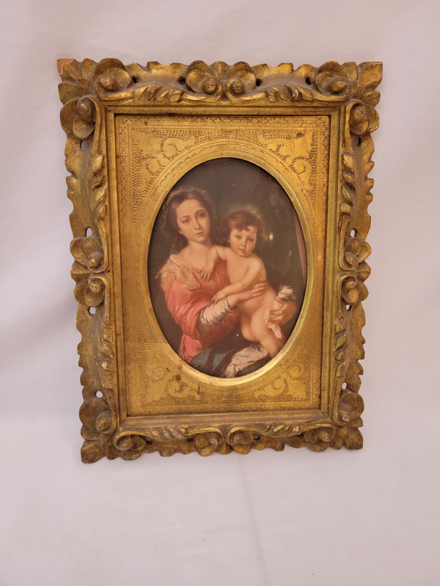 Antique Portrait in Gilt Wood Frame (1 of 7)