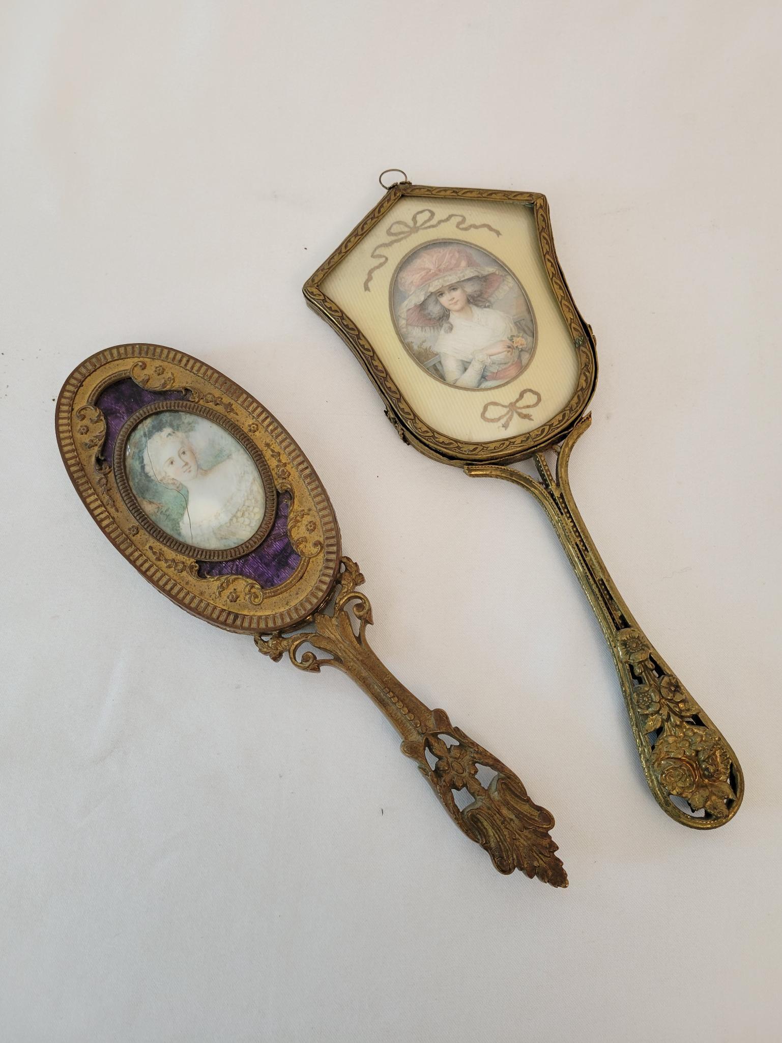 Two (2) Victorian Art Nouveau Hand Mirrors (1 of 8)