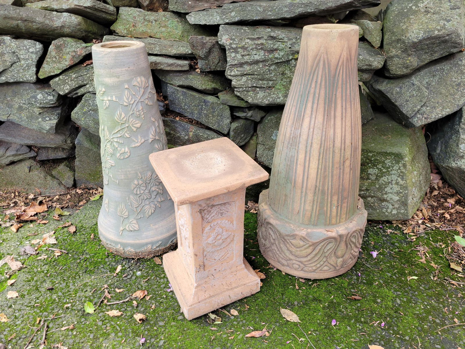 Three (3) Ceramic Planter Bases (1 of 8)