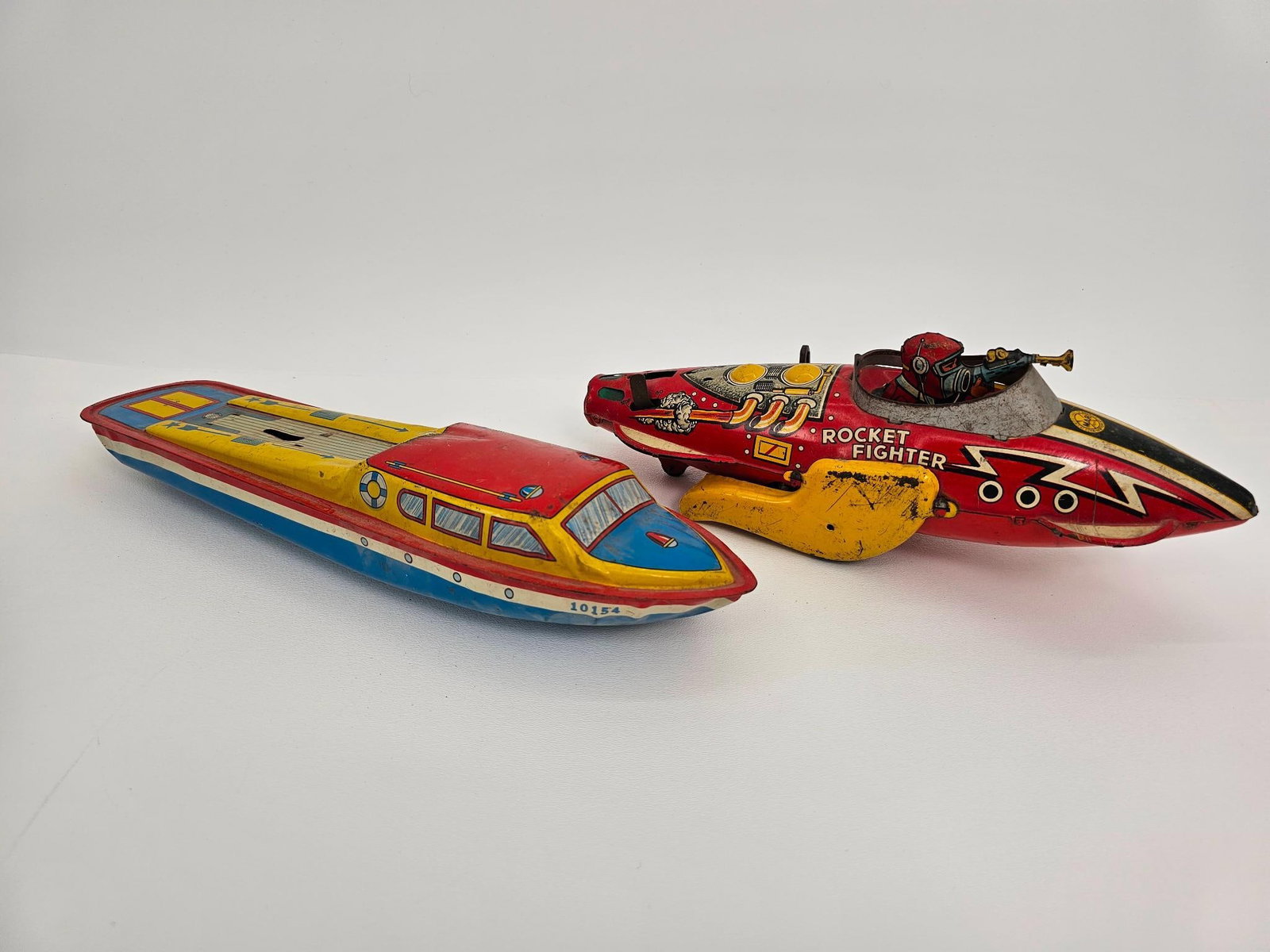 Marx Rocket Fighter & Tin Lithograph Wind-up Boat (1 of 9)