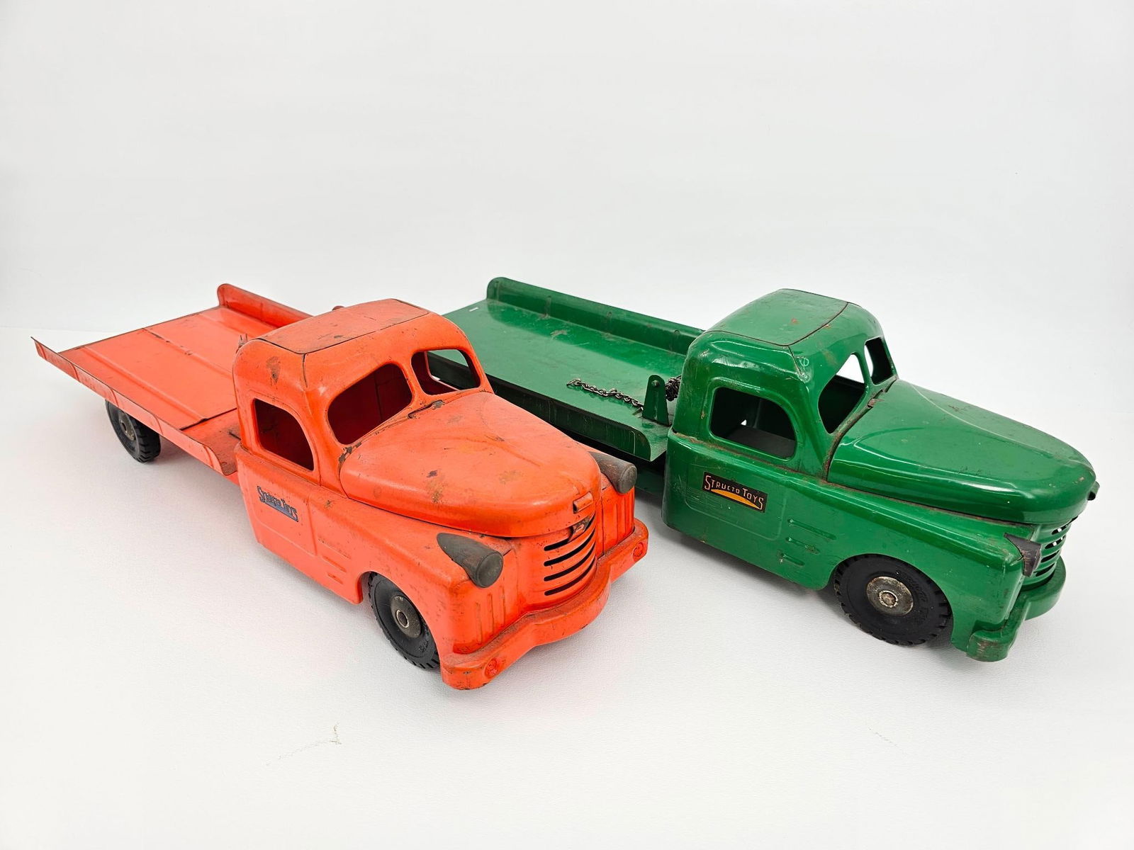 (2) Two Structo Pressed Steel Flatbed Trucks (1 of 11)