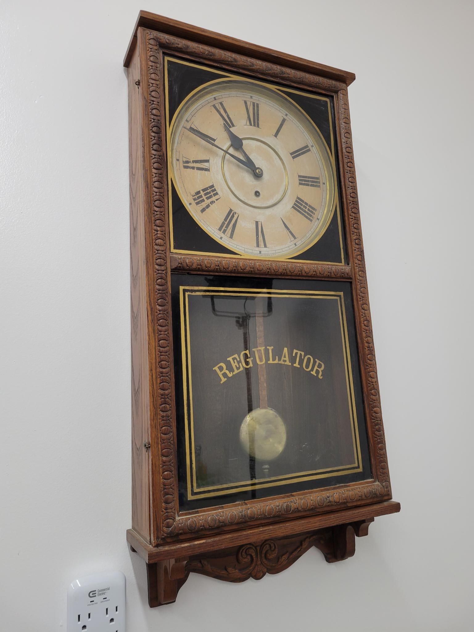 Waterbury Clock Co Store Regulator Wall Clock (1 of 19)