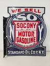 We Sell Socony Motor Gasoline Porcelain Sign