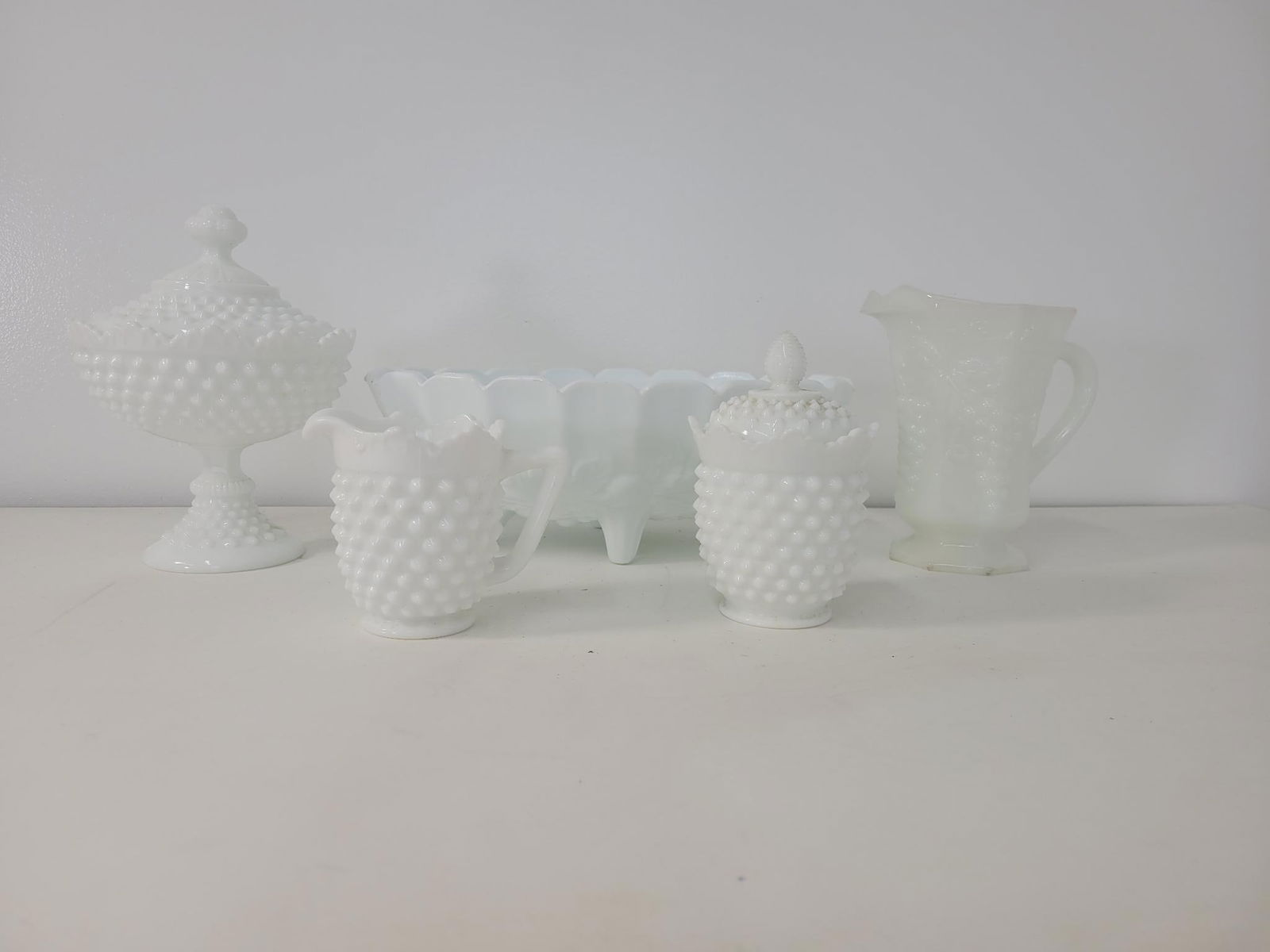 Small Grouping Of Milk Glass Auction
