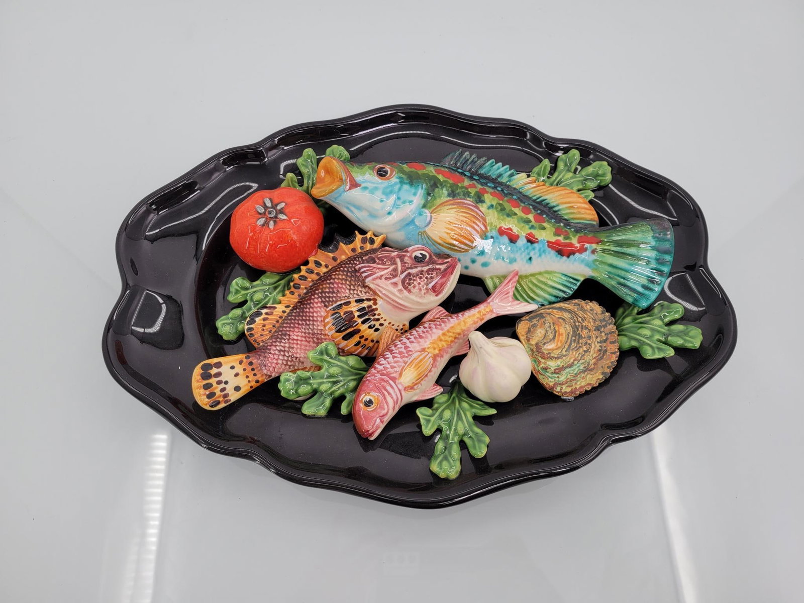 Mid-Century Palissy Ware Fish Plate (1 of 4)