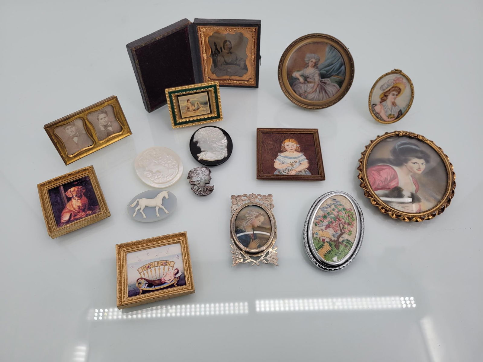 Estate Lot of Miniature Portraits - 14pc (1 of 20)