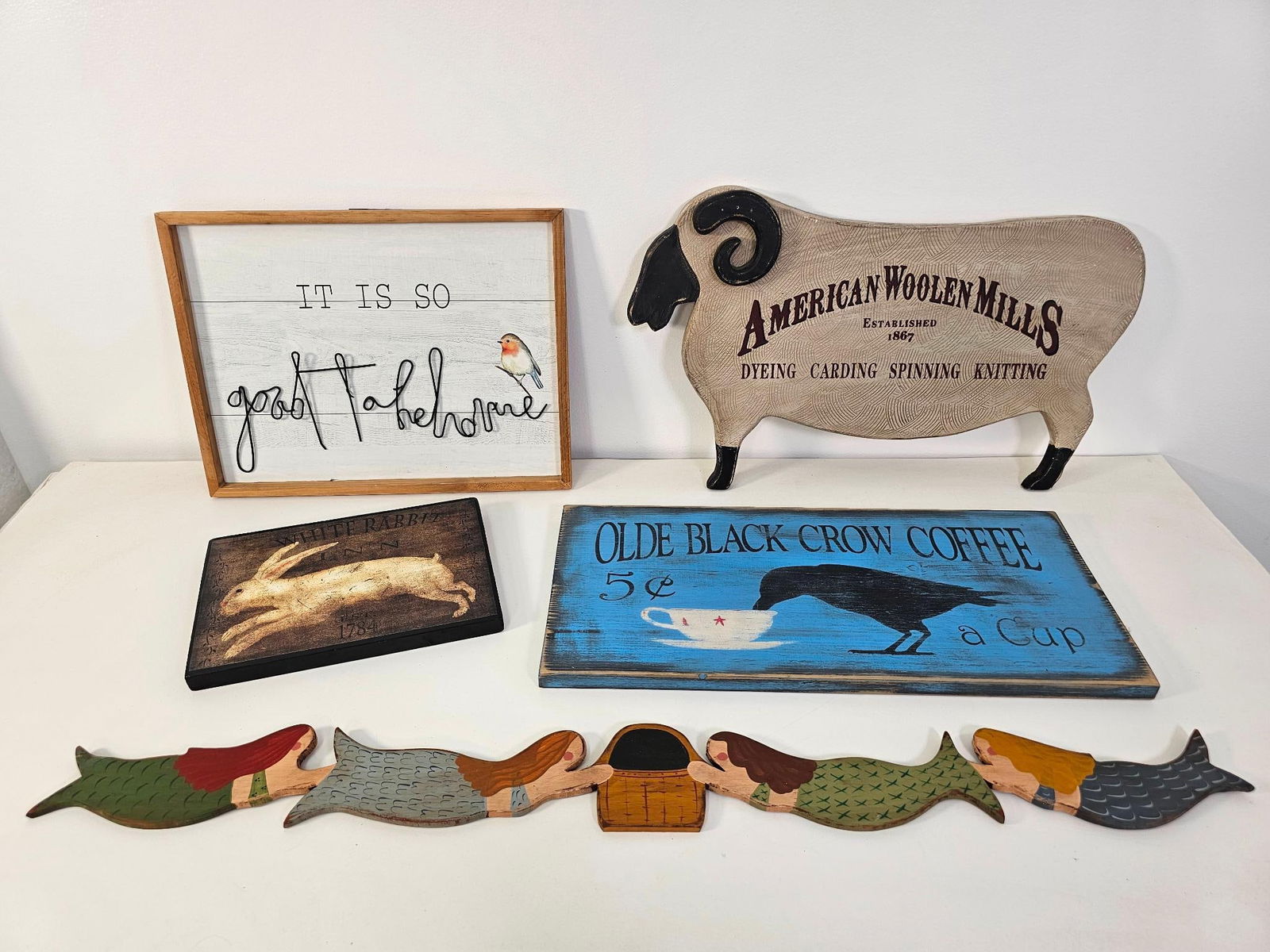 Lot of Decorative Painted Wood Signs (1 of 10)