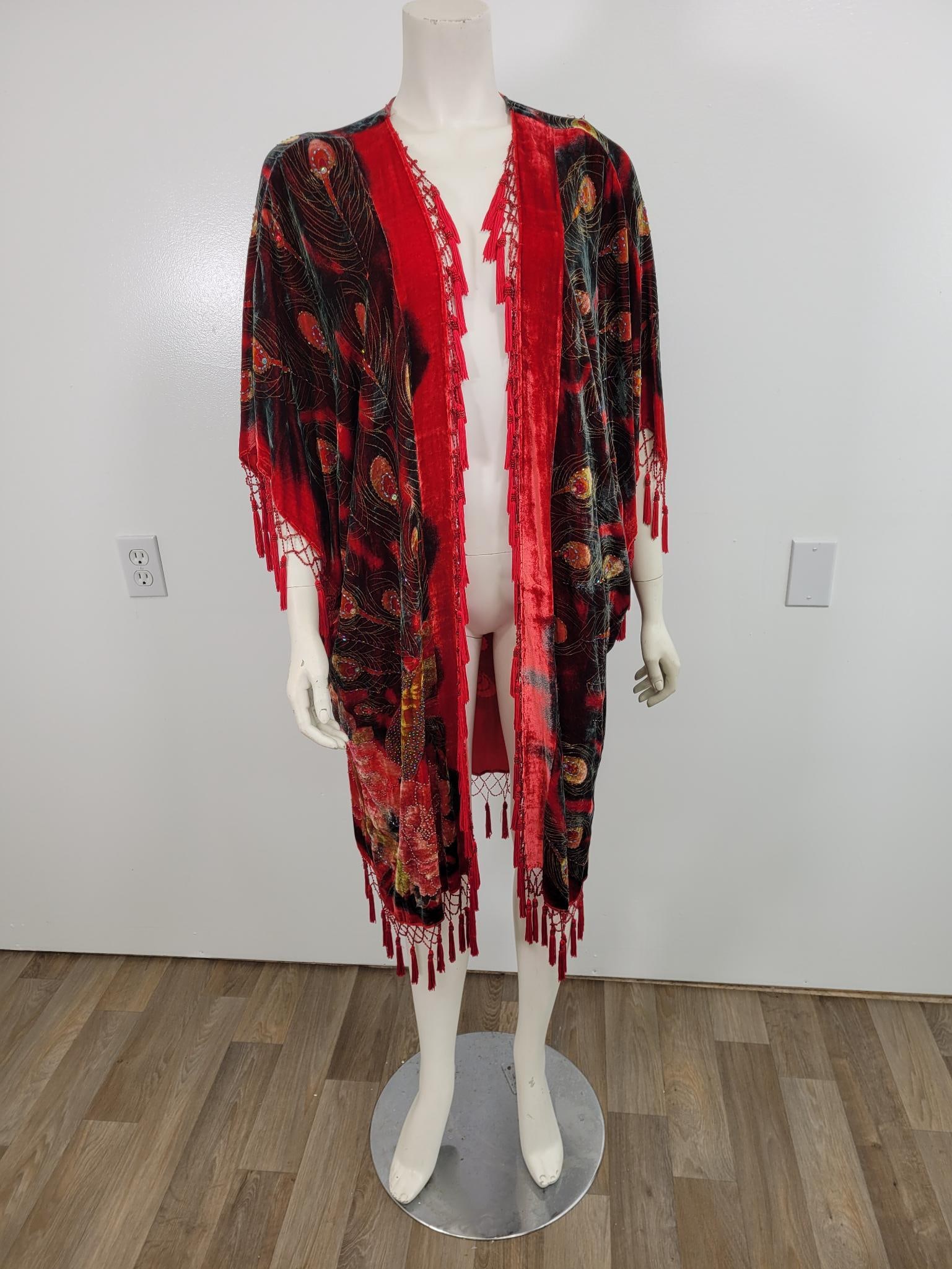 Vintage Aria. A Red Kimono Opera Coat (1 of 12)