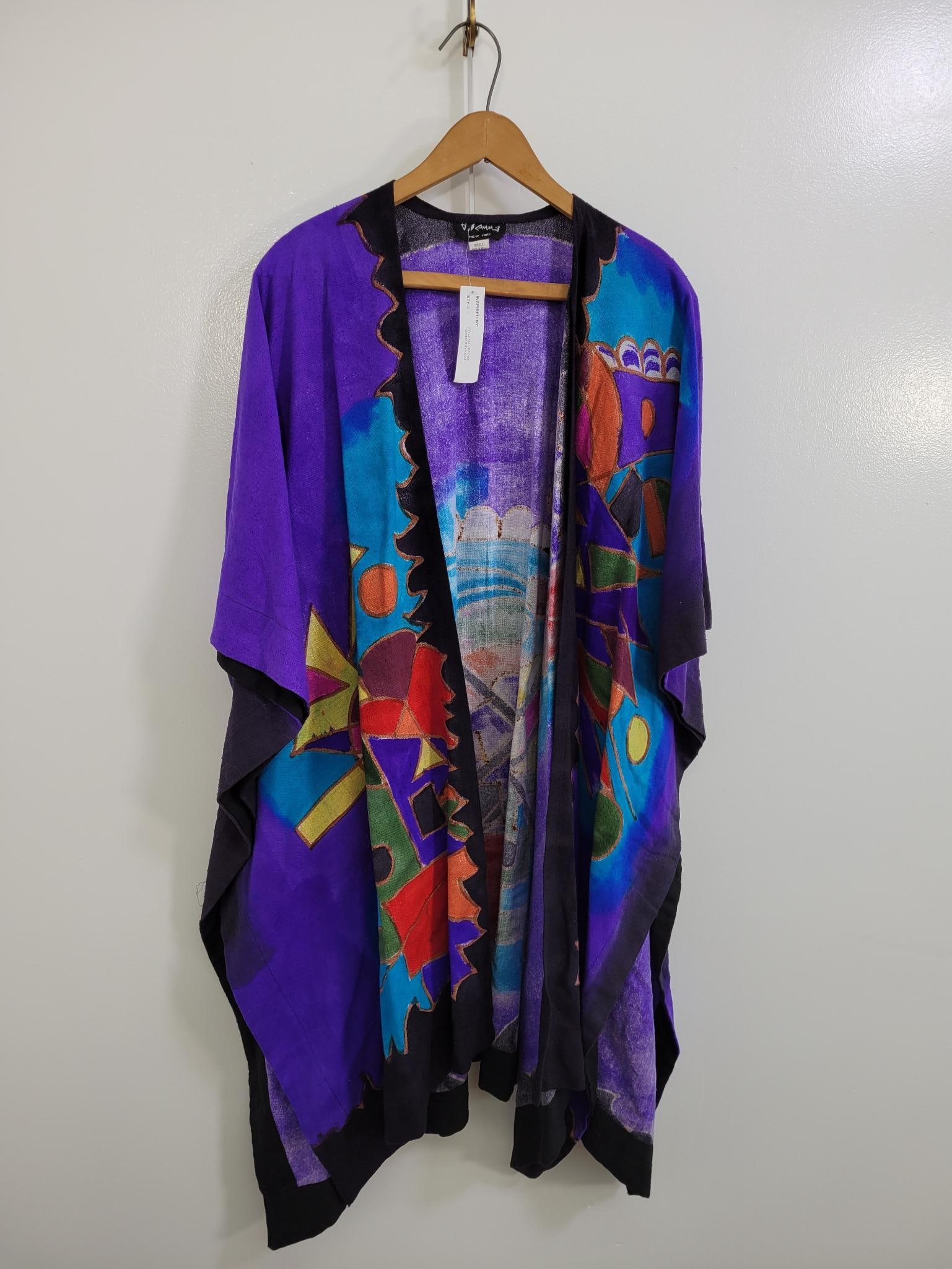 Dilemma New York Hand painted Silk Kimono W/ Tags (1 of 7)