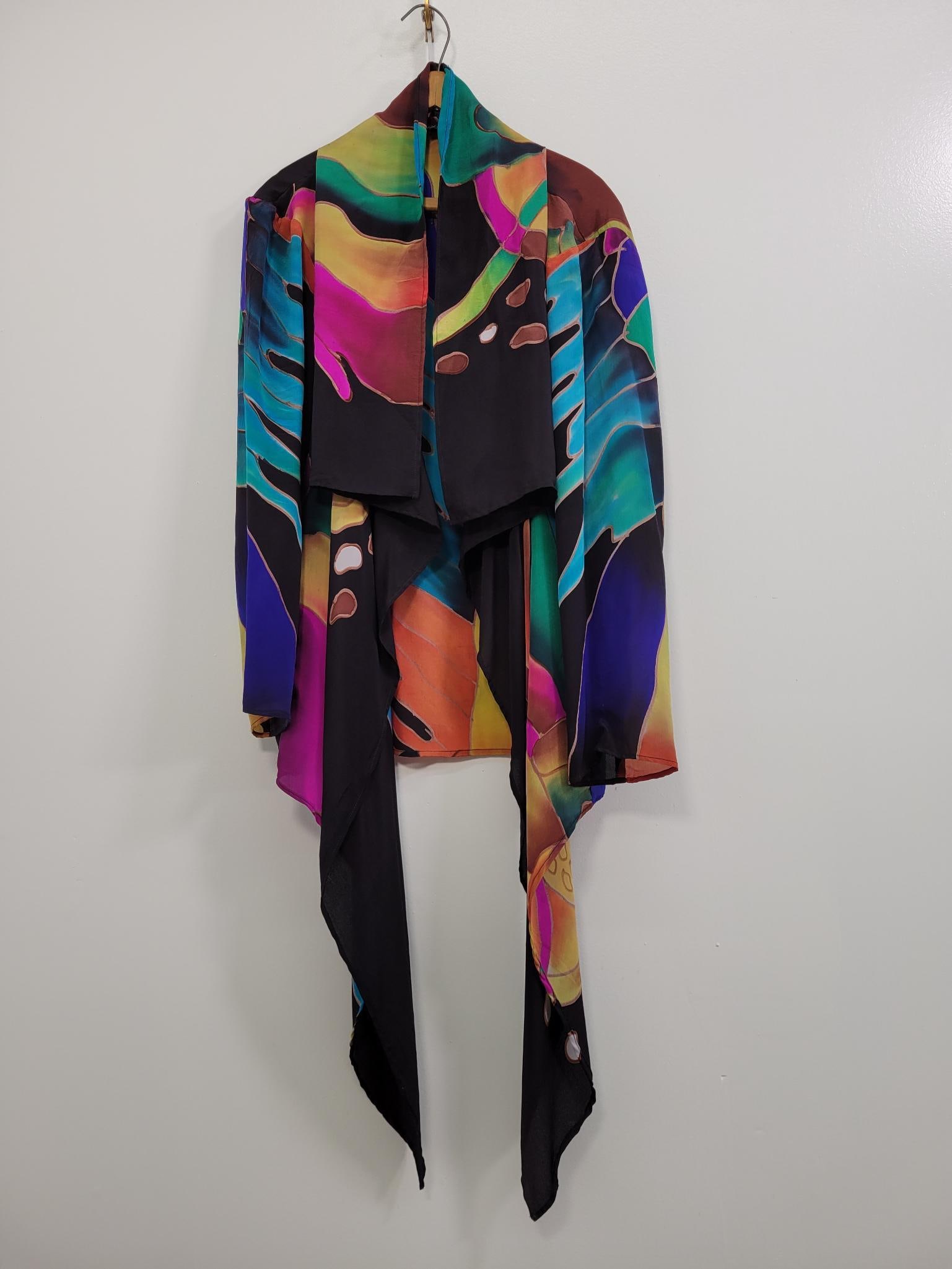 Artist Inspired Hand painted Silk Dilemma Kimono (1 of 5)