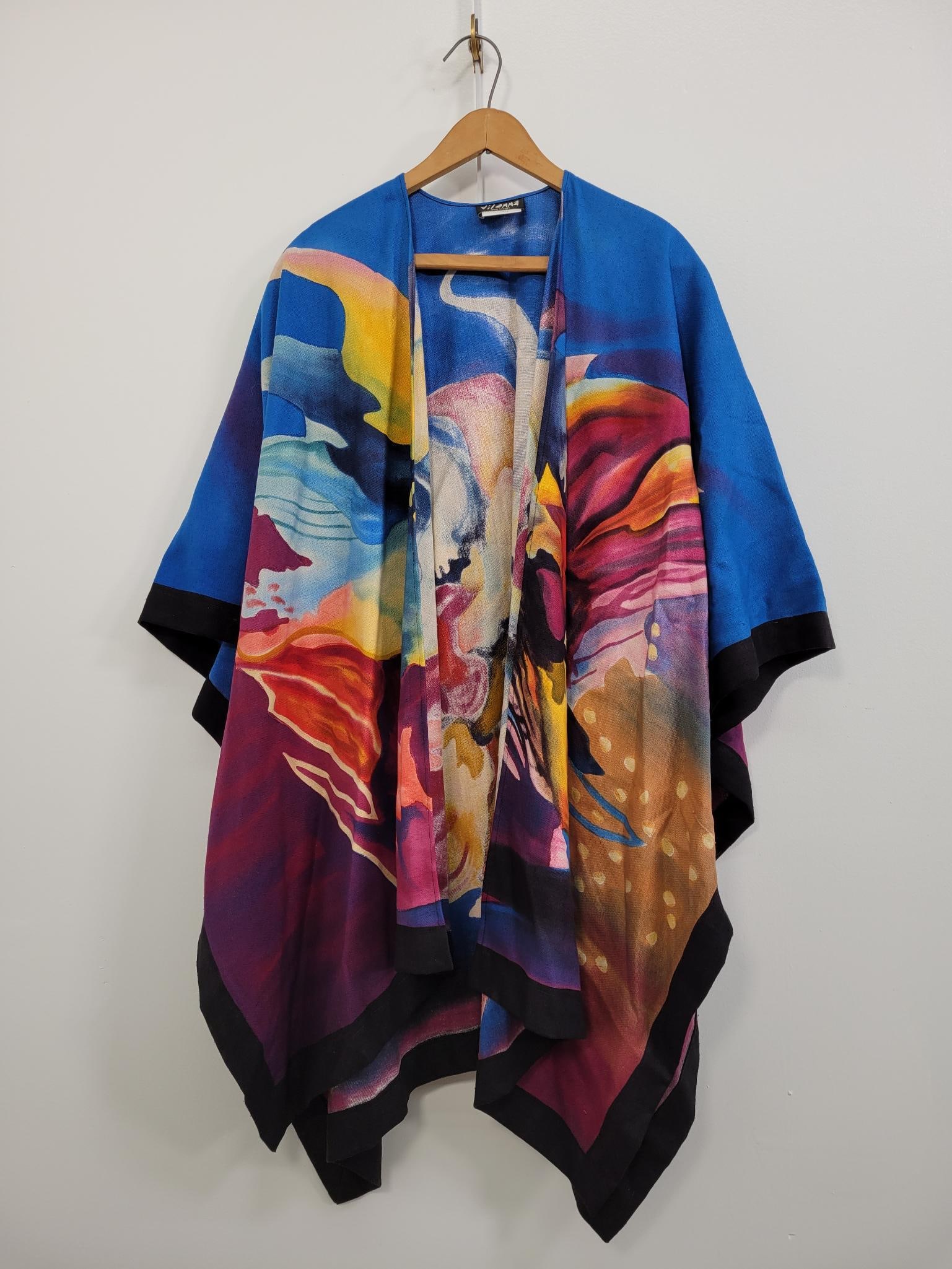 Artist Inspired Hand painted Dilemma Raw Silk Wrap (1 of 6)