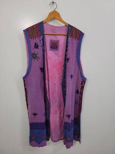 Laura White For Denise Mermaid Silk Vest: Description: Laura White for Denise mermaid silk vest. Lined, no rips or stainsMeasurements: One size