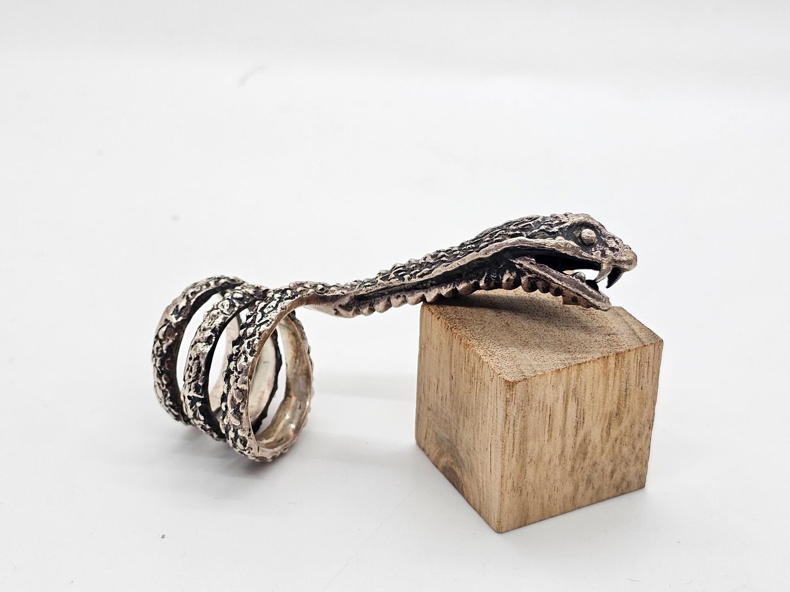 Mexican Sterling Silver Snake Ring by Mateo Taxco (1 of 9)