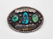 Navajo Silver & Turquoise Belt Buckle