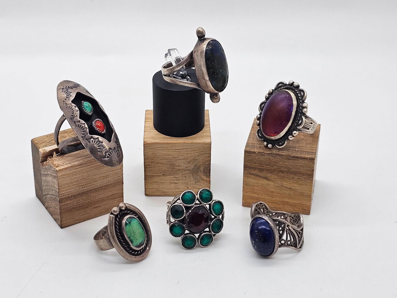 6 Sterling Silver Native American Style Rings (1 of 10)