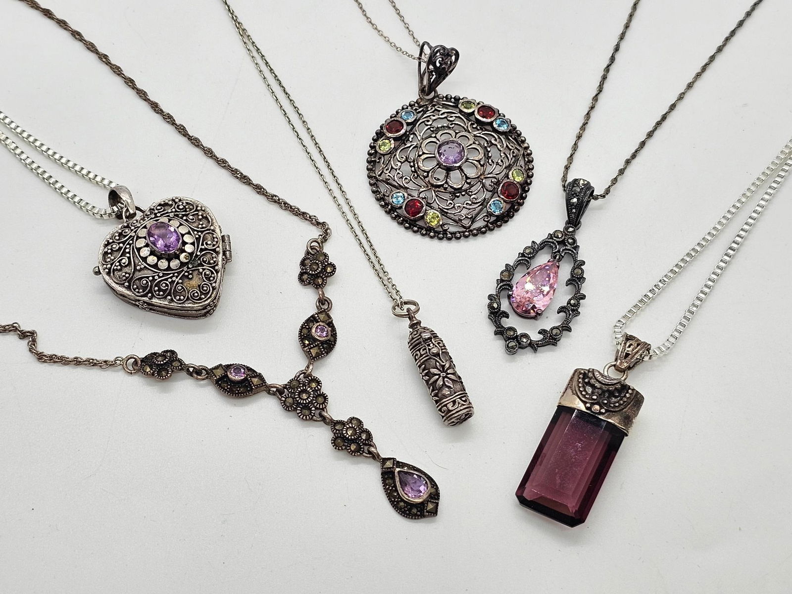 6 Sterling Silver Necklaces - Estate Lot (1 of 9)