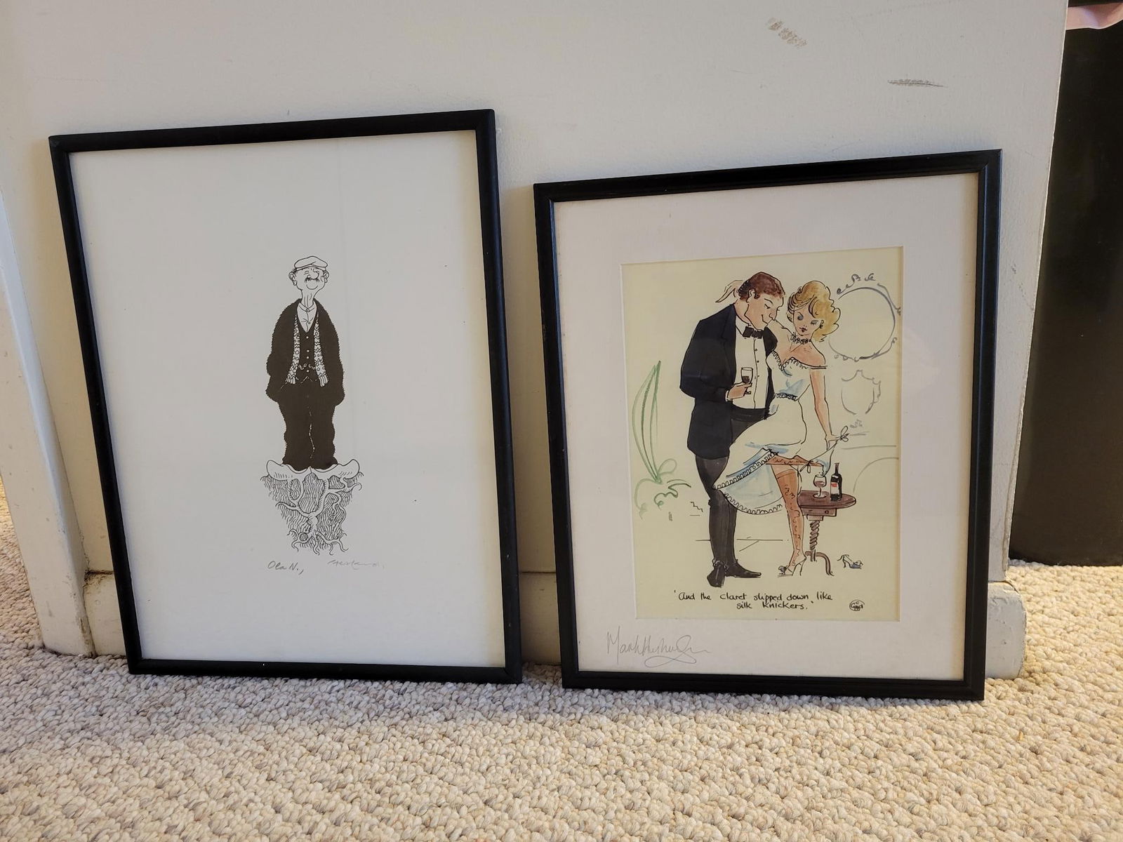 (2) Two Framed Signed Cartoon Style Prints (1 of 4)