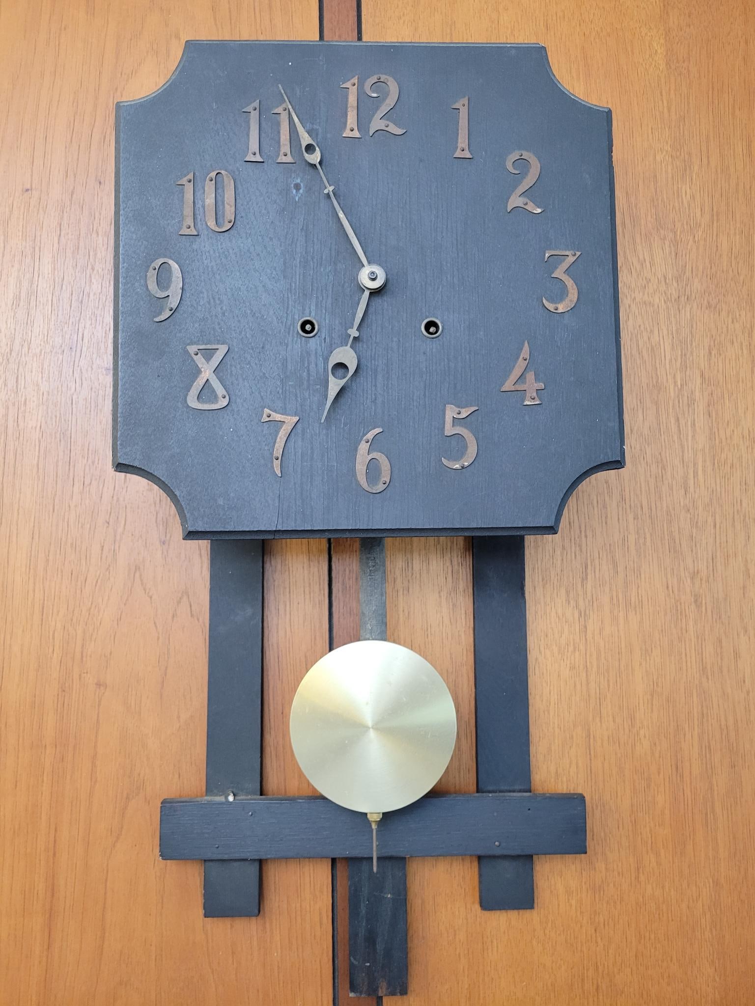 Antique Mission Oak Arts & Crafts Wall Clock (1 of 6)